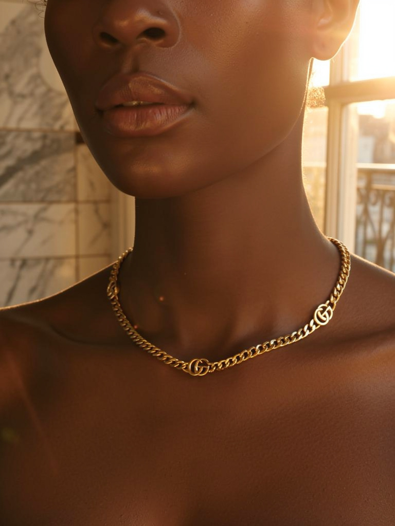 Classic Gold Link Statement Necklace